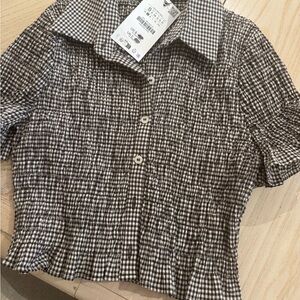 Zara plaid top
